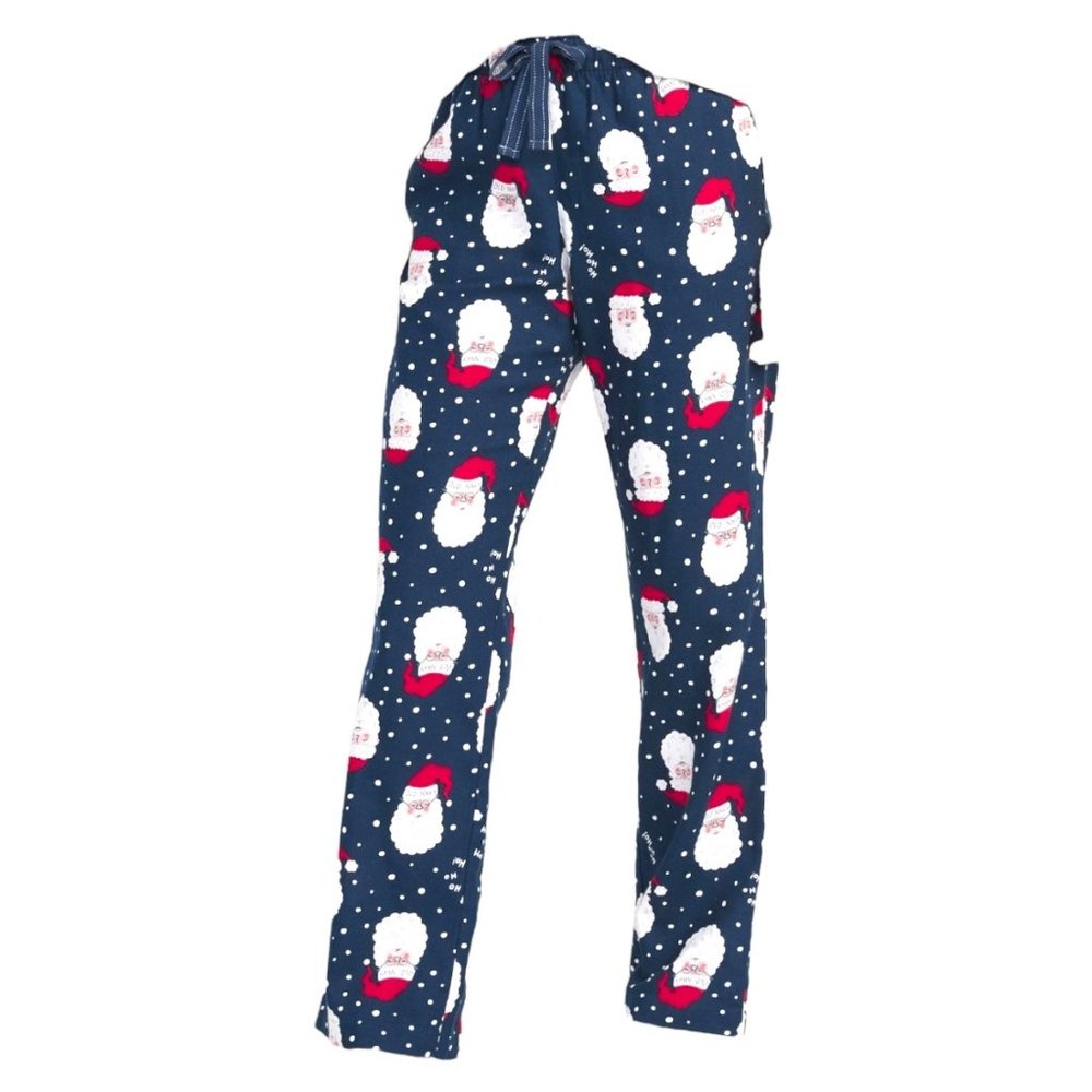 Blue Santa Flannel Sleep Lounge Pajama Pants Woman's Size XXL JJ1910 - Picture 1 of 5